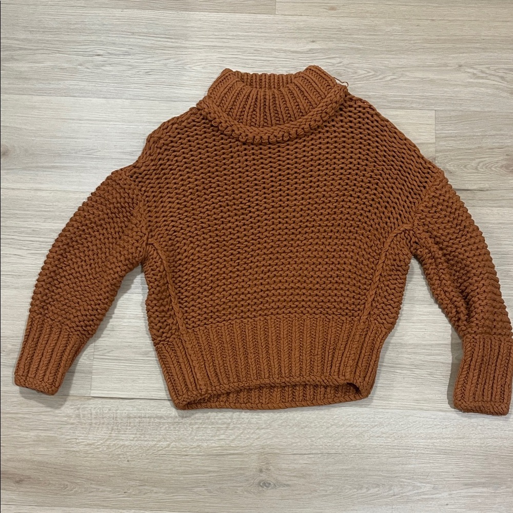 Free People Warm Brown Turtleneck Sweater